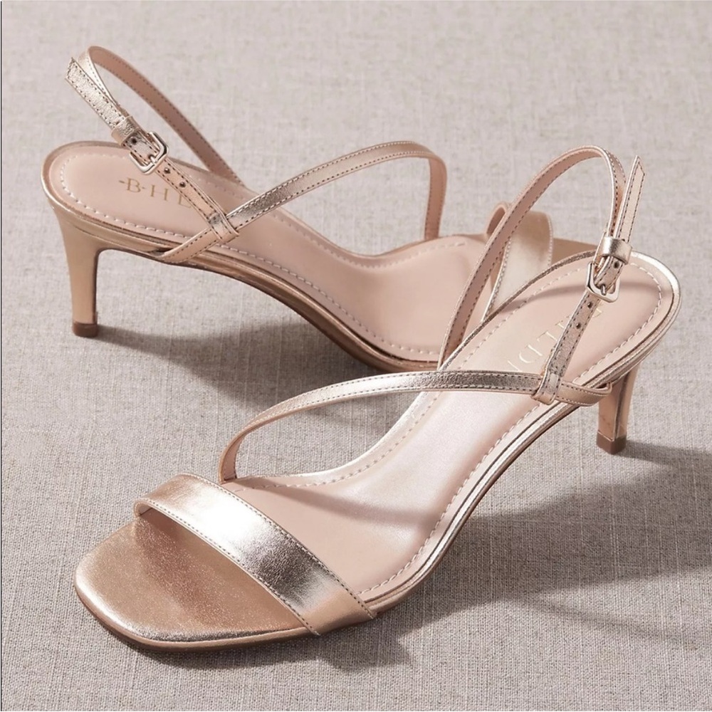BHLDN gold strappy heels✨